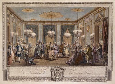 Le Bal Pare a Monsieur de Villemorien Fila, engraved by L. Provost by Augustin de Saint Aubin